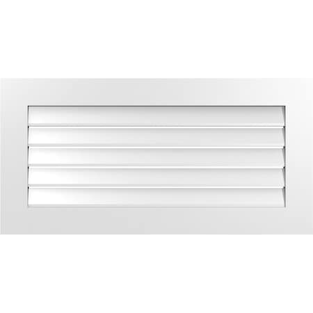 Ekena Millwork Vertical Surface Mount PVC Gable Vent: Functional, w/ 3-1/2"W x 1"P Standard Frame, 40"W x 20"H GVPVE40X2001SF